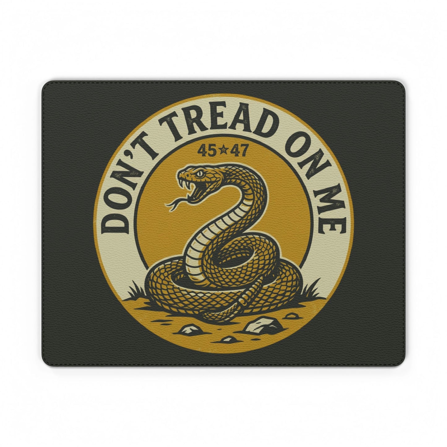 Don't Tread On Me PU Leather Mouse Mat — Gadsden Snake Desk Pad