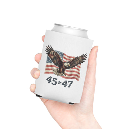 Can Cooler - American Eagle with Flag and "4547" Patriotic Slim Koozie
