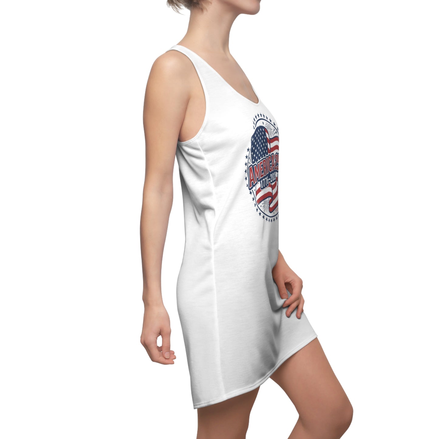 America 250 Racerback Dress – 1776–2026 Patriotic USA Flag Celebration Dress