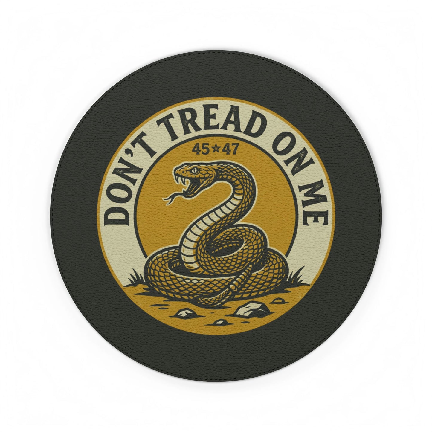 Don't Tread On Me PU Leather Mouse Mat — Gadsden Snake Desk Pad