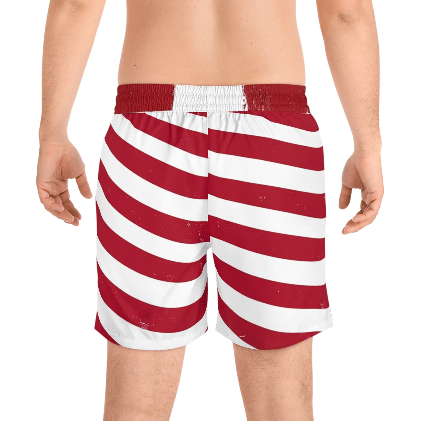 American Flag Swim Shorts — Patriotic Men's Mid-Length Beach Trunks